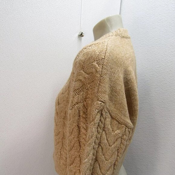 NEW DH NEW YORK Womens Eloise Crew Neck Cable Sweater Light Brown Size M - Picture 8 of 13